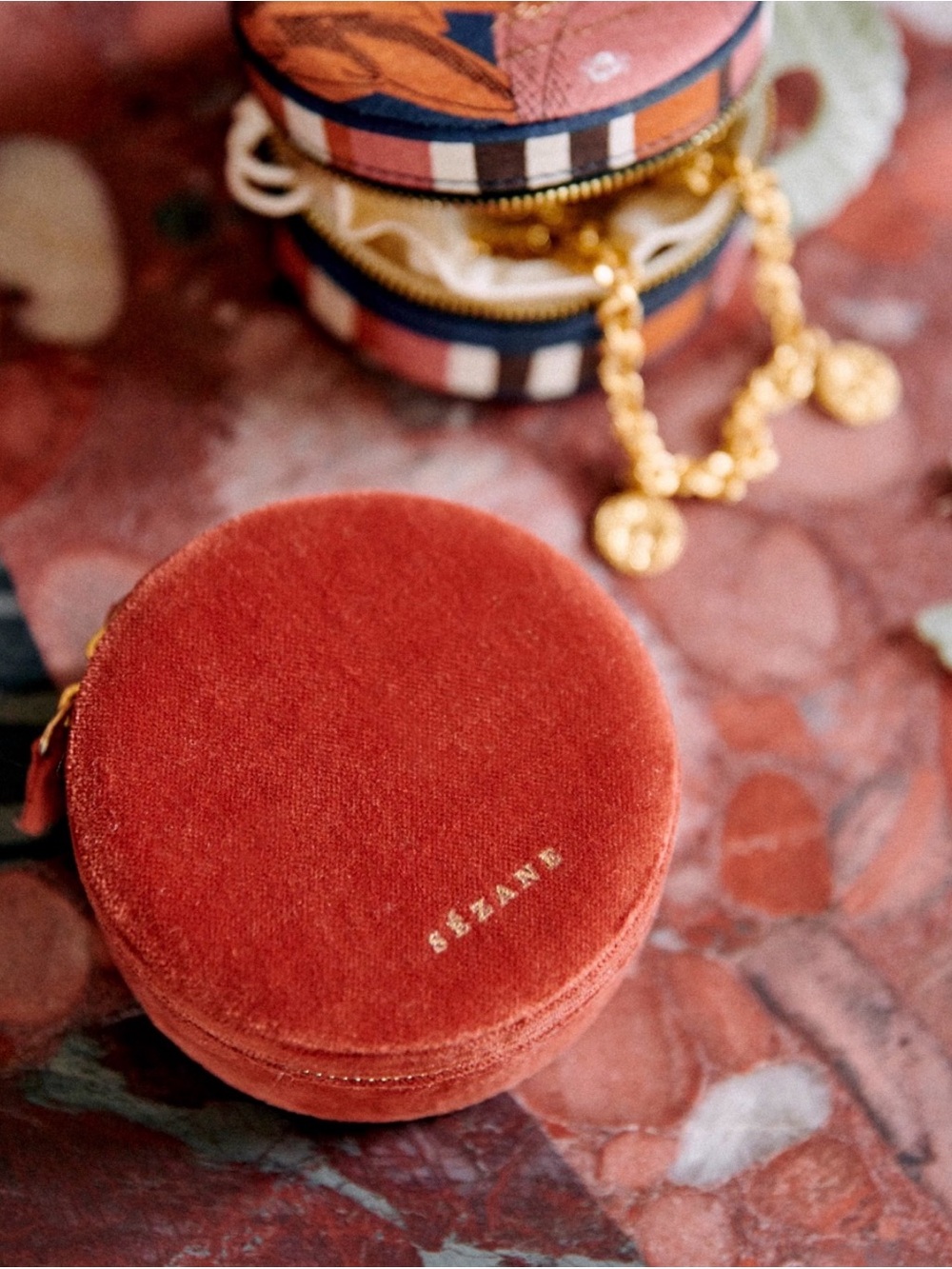 Sezane Dark Blush Jewelry Case NWT - Picture 7 of 7